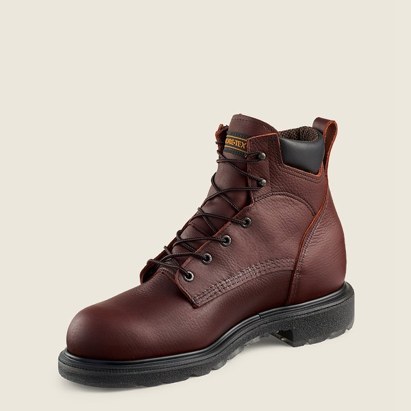 Red Wing Work Boots Burgundy - Mens Supersole® 2.0 - 6-inch Waterproof Soft Toe - 7290-YLMRE